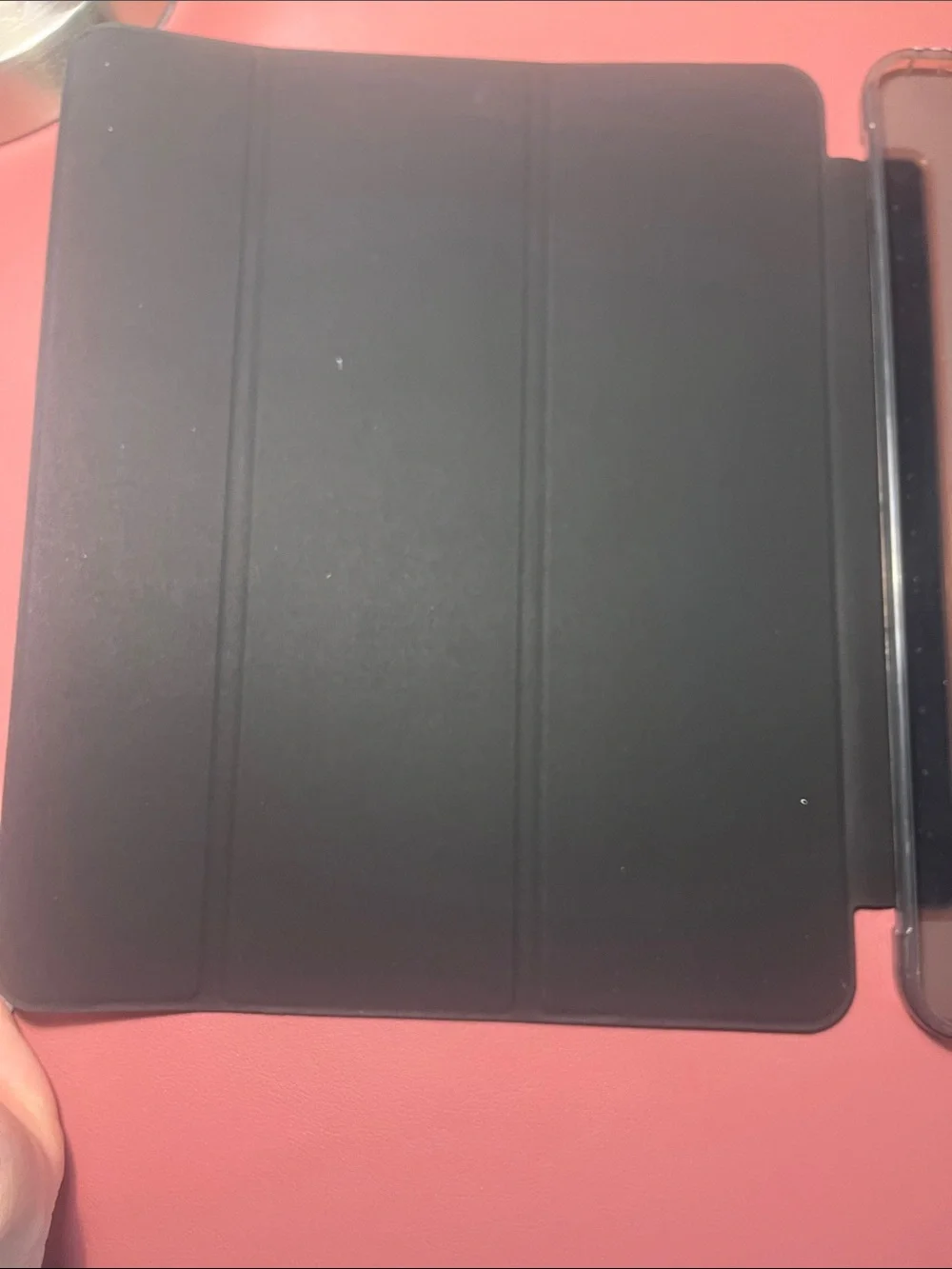NWOT Tablet Smart Cover with Teddy Bear & Rose Pattern - Black